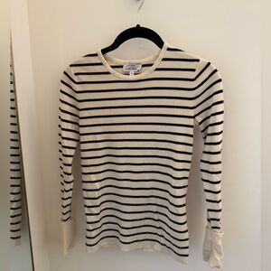 & Other Stories Black and Cream Striped Top